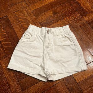 Bershka white denim shorts